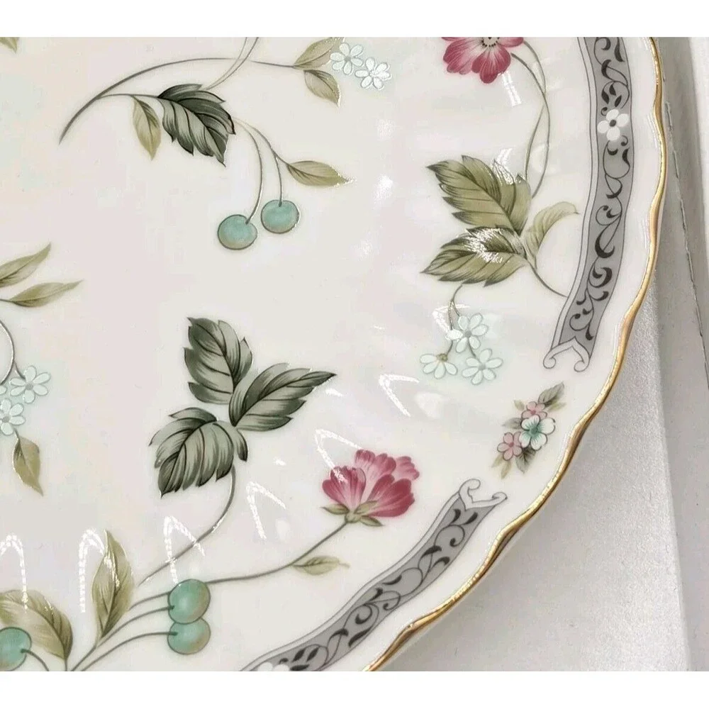 Andrea by Sadek Garden Splendor Cake Plate / Server Serving Set Porcelain 10.5